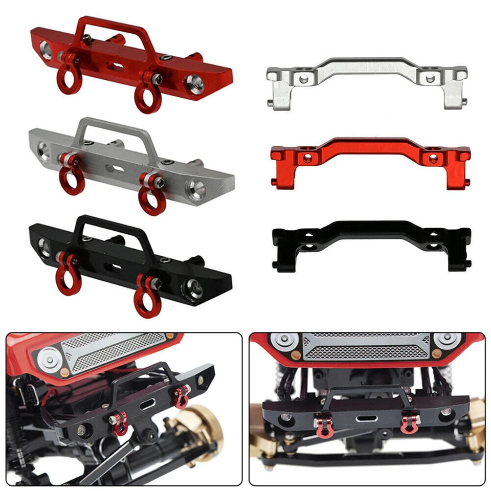 1/24 RC Car Upgrade Part Front Bumper with Fixing Frame Fit For Axial SCX24 C10 - Image 2 of 4