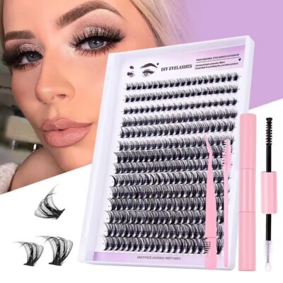 DIY 280pcs Cluster Eyelash Extension Kit D-Curl