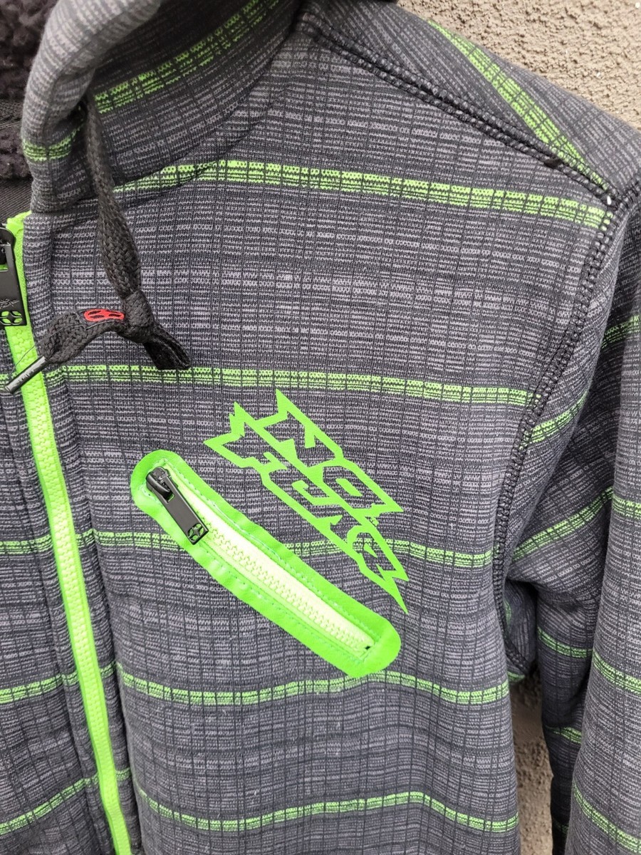 Vintage Y2k No Fear Full Zip Hoodie Size M Medium Fleece Sherpa