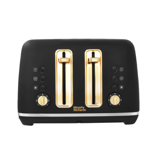 Morphy Richards Accents Gold 4 Slice Toaster, Extra Wide Slots, Black - 242047 - Image 2