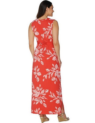 Denim & Co Floral Maxi Dress Shrug Black & White XS New V-Neck Sleeveless - Picture 4 of 6