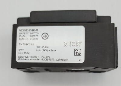 Euchner NZ1VZ-538E-M SAFETY SWITCH 085676 (Missing key lock Mechanism)