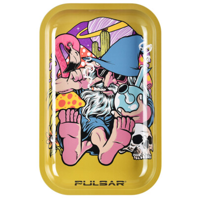Pulsar Flamingo Wizard Metal Rolling Tray - 11'' X 7'' Inches