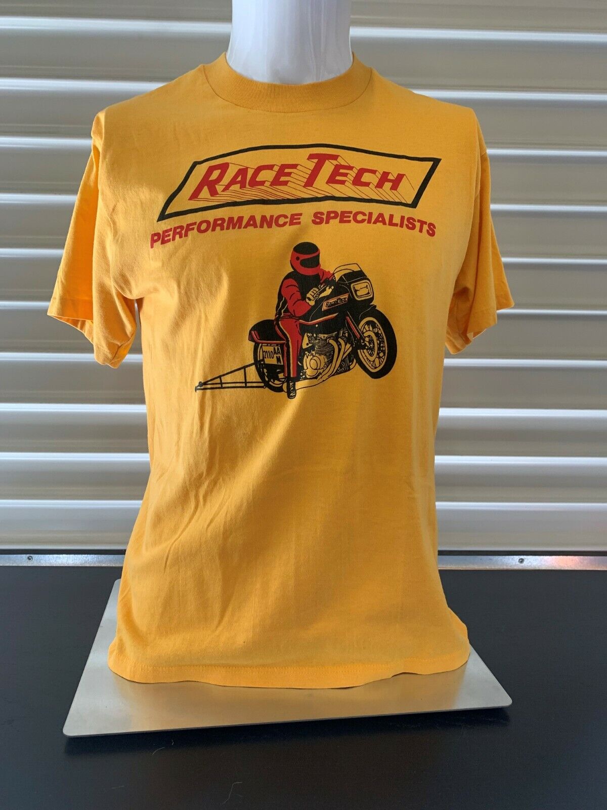 Vintage Race Tech T-Shirt Motocross Moto-X MX Yel… - image 1