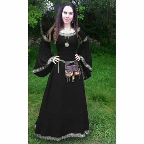 NEW Fashion Women Renaissance Costume Long Flare Sleeve Medieval Fairy Dress - Picture 7 of 14