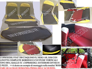 disponibili anche 500 R FIAT 500 L EPOCA COPRISEDILI COMPLETI NERO 10L sim UNI