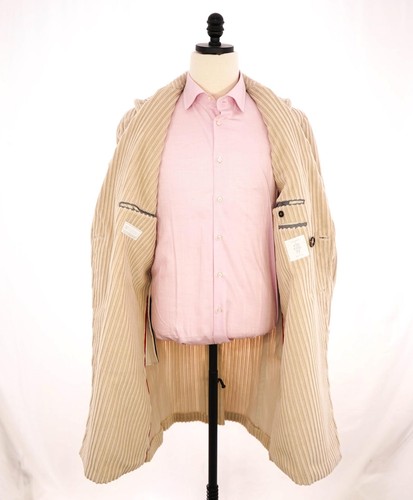 $2,000 ELEVENTY - Cotton Beige Double Breasted Corduroy Coat - 40 US - Picture 8 of 9