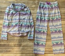 Girls SO Unicorn Fleece 2 Piece Long Sleeve Pants Pajama Set Size 14