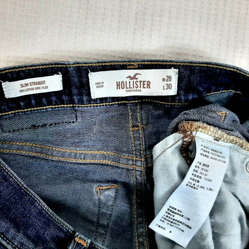 Hollister Epic Flex Slim Straight Jeans Men's Size W 26 L 30 ? Act Ins 28 Blue - Picture 15 of 18