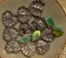 mixed Czech glass beads maple leaf mix