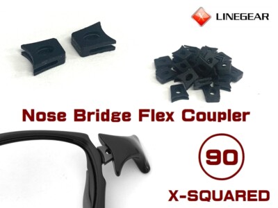 LINEGEAR Nose Bridge Flex Coupler - Black for Oakley X-Squared 2pcs [NBFC90-BK] 