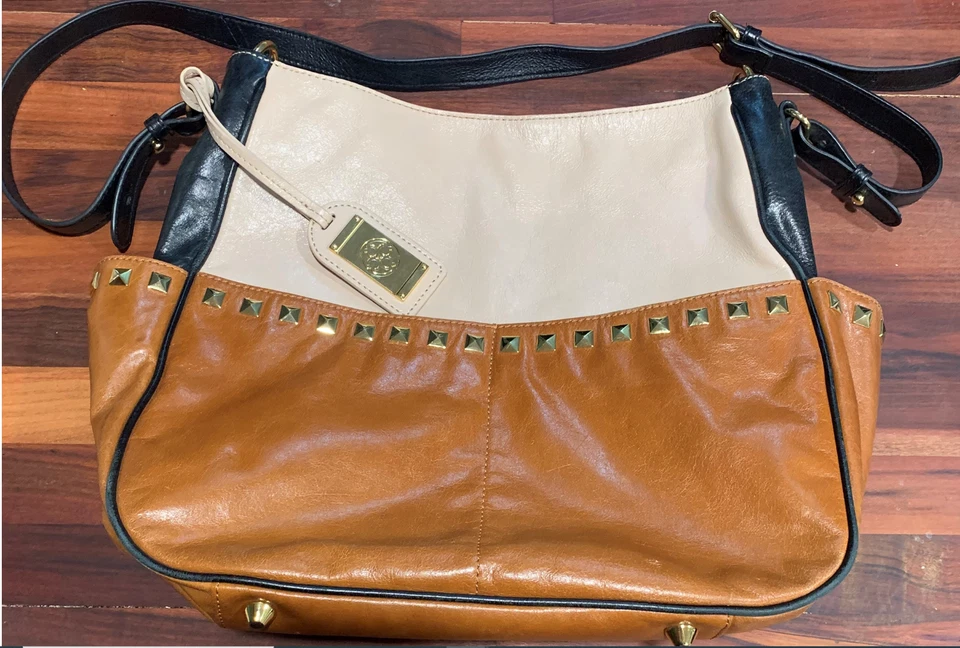 BOLSO DE HOMBRO CARLISLE CUERO MARRÓN CIERRE CORREA 10 BOLSILLOS 18X13X6 Foto 3 de 4