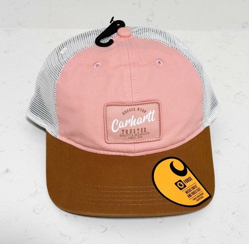 Carhartt Women Canvas Mesh-Back trucker Cap pink camel NWT - Picture 2 of 13