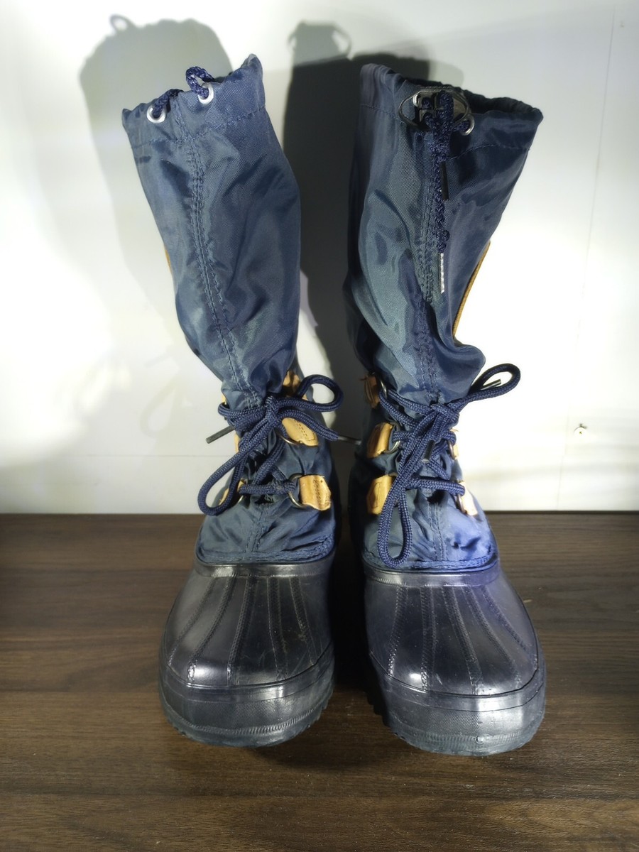 Vintage SOREL 'Snowlion' Blue Nylon & Rubber Tall Winter