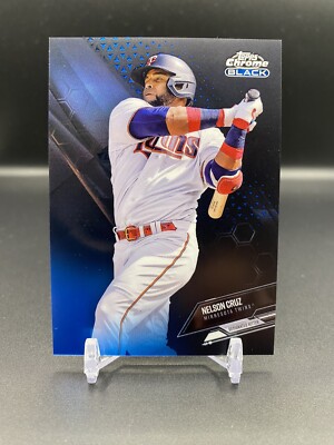 2021 Topps Chrome Black Nelson Cruz #5 Blue Refractor /75