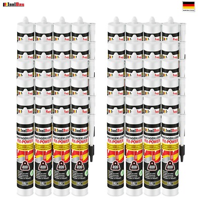 Montagekleber FIX-POWER Baukleber 48 x 300ml Styroporkleber weiß 200kg / 10cm