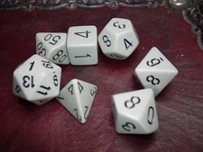 7 Die Dice Polyhedral Set - Chessex Opaque Dark Gray with Black - RPG Tabletop