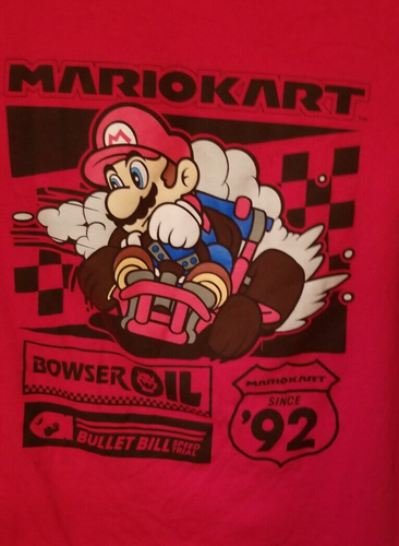 Mario Kart Youth Graphic T-Shirt Size XXL(18) Red Short Sleeve Video Gamers - Picture 2 of 4