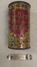 Scheidt's Valley Forge flat top beer can with opener.