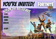 Invitaciones Fortnite Invitaciones Fiesta Cumpleaños - A5 - ENTREGA RÁPIDA GRATUITA AL DÍA SIGUIENTE