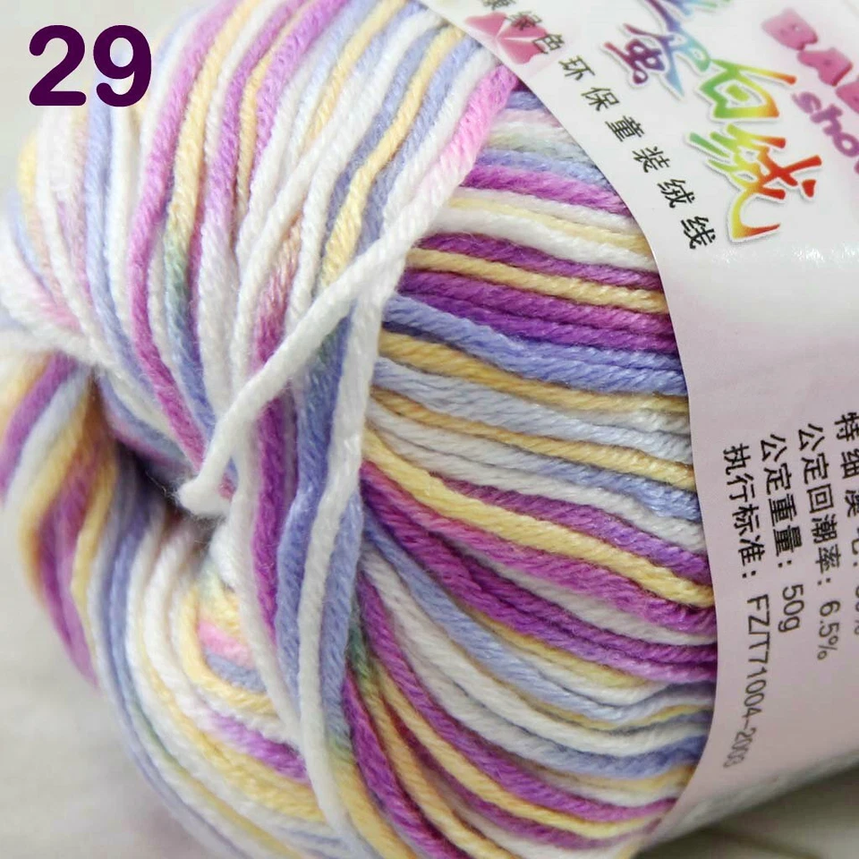 Sale New 8 Balls x 50gr Cashmere Silk Wool Hand Knit Wrap Shawls Crochet Yarn 29 - Image 2 of 4