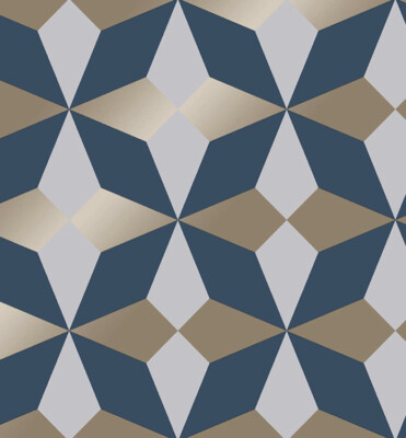 Fine Decor Nova Luxus schwere geometrische blau/gold Tapete Wayfair UVP 29£