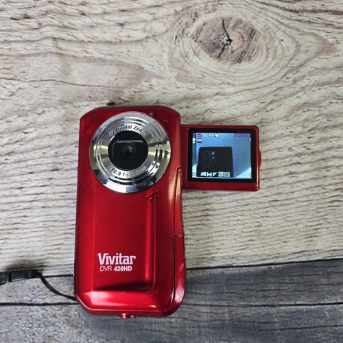 VIVITAR DVR 426HD Handheld Digital Camcorder Red DVR426 HD W/SD Card Working
