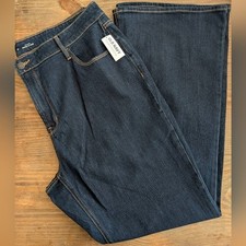 NWT OLD NAVY Jeans Womens 18 Blue Wow Flare Leg Dark Wash Denim Denim