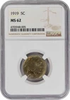 1919 Buffalo Nickel MS62 NGC