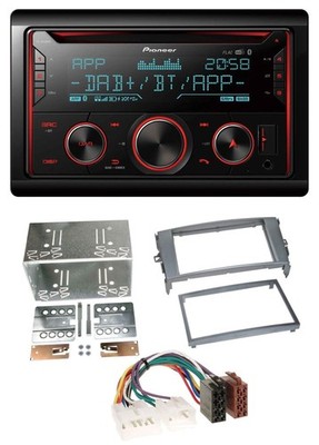 Pioneer 2DIN DAB MP3 Bluetooth USB CD Car Stereo for Toyota Auris 07-12 Charcoal