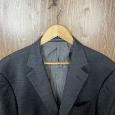 Hart Schaffner Marx Von Maur Blazer Jacket Mens 46R Gray Solid Wool USA Made
