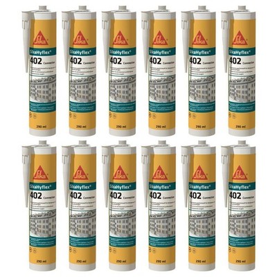 12x Sikahyflex 402 Connection Polymerdichtstoff 290ml Betongrau