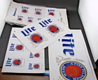 Lot of Vintage Miller Lite Lot of 3 Advertising Sheets Decals Stickers Signs