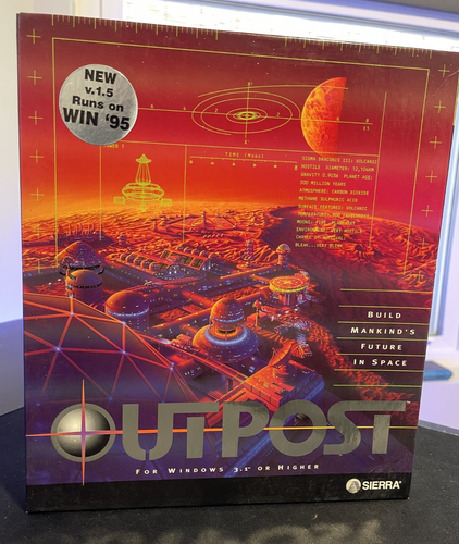 OUTPOST Vintage PC Game - Sealed Big Box by Sierra, CD and Win 3.1 ...