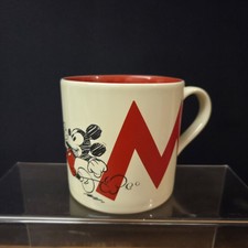 Disney Parks - Mickey Mouse - Letter M Alphabet - Red White Ceramic Mug