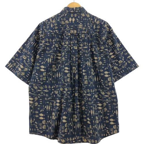 Vintage 2000'S WOOLRICH all-over fish print short-sleeved cotton shirt made ... - Picture 2 of 6