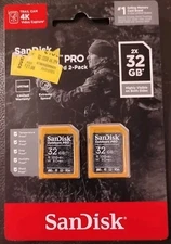 New SanDisk Outdoors Pro 2x32GB SDSDXWT-032G-AW6V2