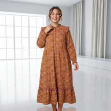 Universal Thread Dress Womens Large L Floral Ruffle Tiered Midi Boho Cottagecore