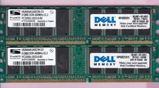 1GB 2x512MB PC3200 DELL PROMOS V826664K24SCIW-D3 DDR-400 Desktop Memory DDR1 Kit