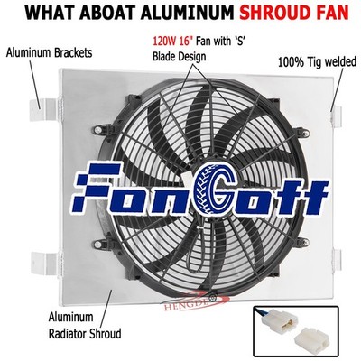 Aluminum Radiator Shroud +16'' Fan For 55-56-57 Chevy Bel-Air Nomad V8