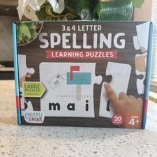 Chuckle & Roar - Matching Puzzle Spelling - 3 and 4 Word Matching Puzzle - Bi...