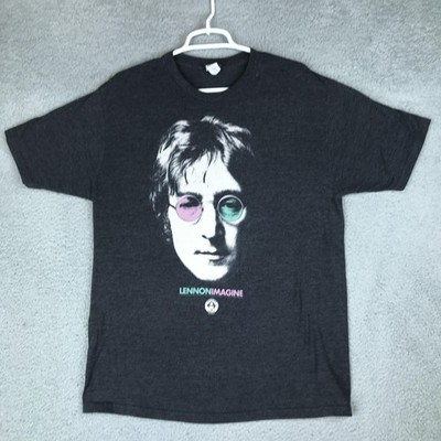 John Lennon Imagine 707 Shirt Mens Large Gray Band Graphic Tee Music Peace