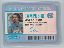 2020 -21 Panini Contenders Draft Cole Anthony Rookie Campus ID