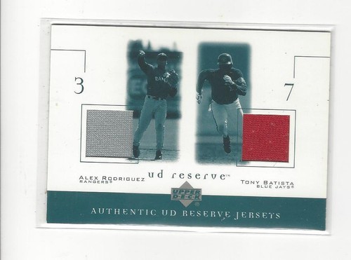2001 UD Reserve Duo Alex Rodriguez/Tony Batista JERSEY Rangers Blue Jays