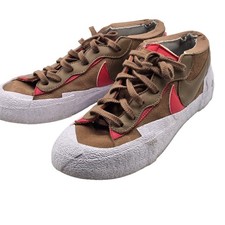 Nike Blazer Low Sacai Shoes Mens Size 11.5 Brown Red Suede DD1877-200 Sneakers