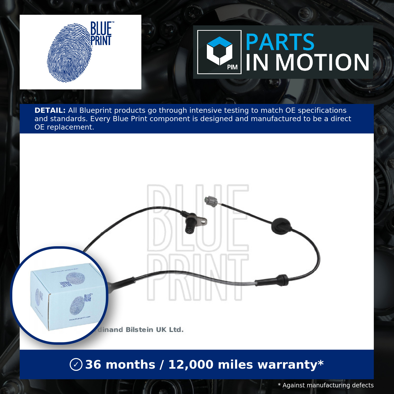 ABS Sensor Front Right ADN17120C Blue Print Wheel Speed 479108H300 Quality New