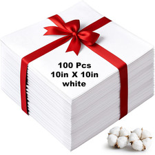 100 Pcs10X10 Inches Cotton Fabric Squares Precut Quilting Fabric Bundles White C