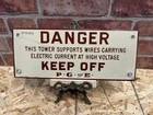 Signs Original Porcelain Advertising Danger High Voltage PG&E Vintage Electrical