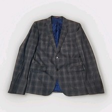 BOSS by Hugo Boss Brown And Blue Plaid Aeris Sportcoat Blazer Size 38R Mens R2