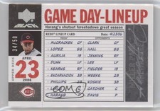 2007 Upper Deck Black Game-Day Lineup Card 34/50 Aaron Harang #GDL-AH Auto 4g8